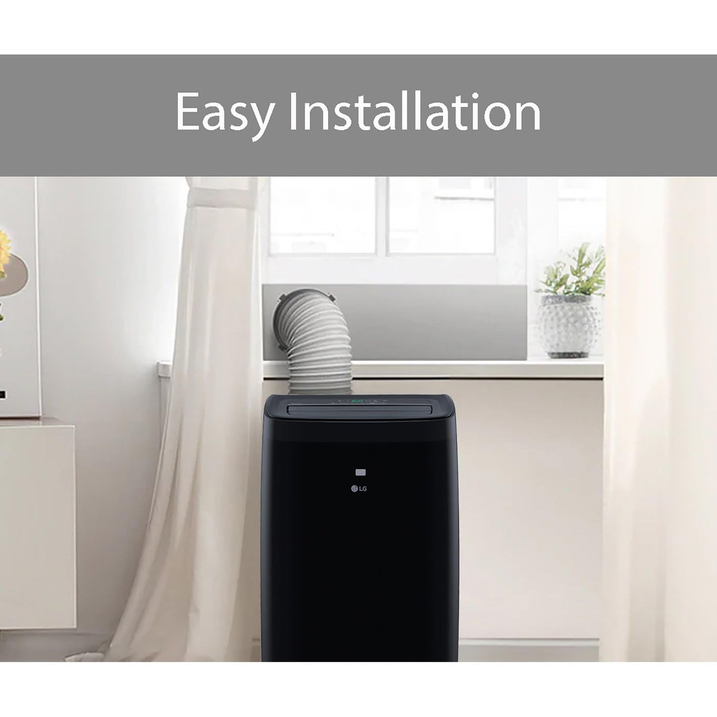 LG smart portable AC, 10,000 BTU DOE / 14,000 BTU ASHRAE, voice control, for 450 sq.ft rooms