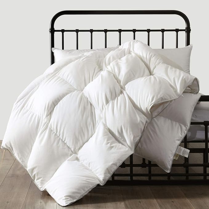 APSMILE Queen Down Feather Comforter, Ultra-Soft All Season Duvet Insert, Hotel Style with 8 Ties