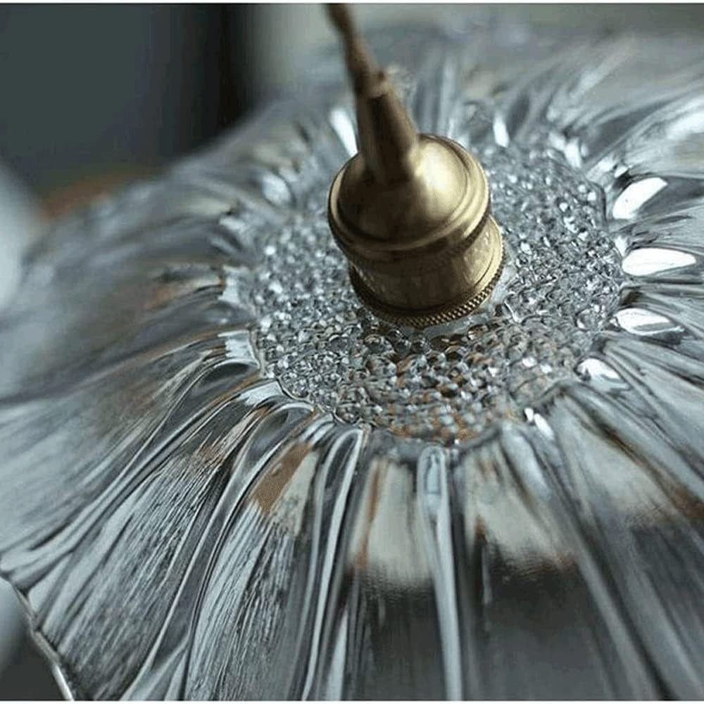 Retro Glass Pendant Light with Fluted Shade