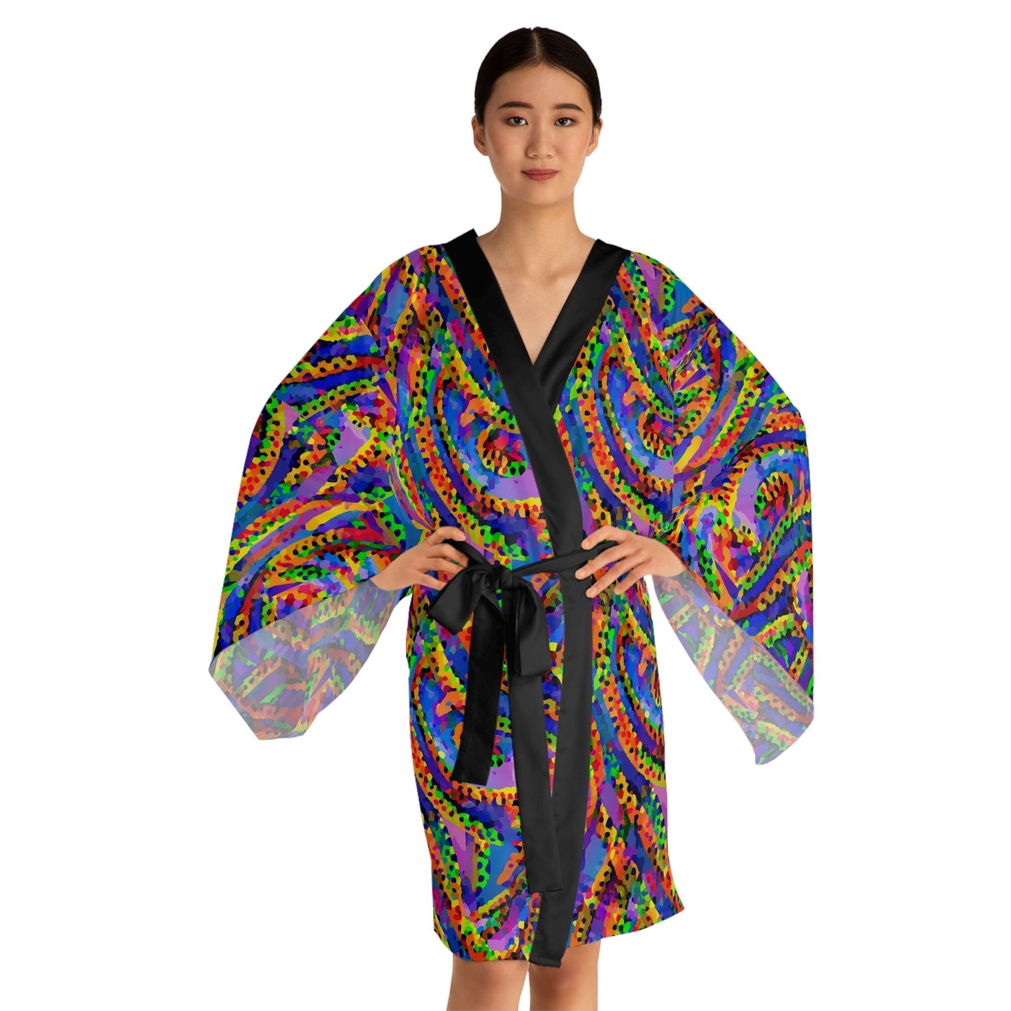 Dragon Ballistic Kimono Robe for Fierce Feminine Maximalists — Samurai-Inspired AOP Kaftan, Bold Japanese-Style Statement Robe