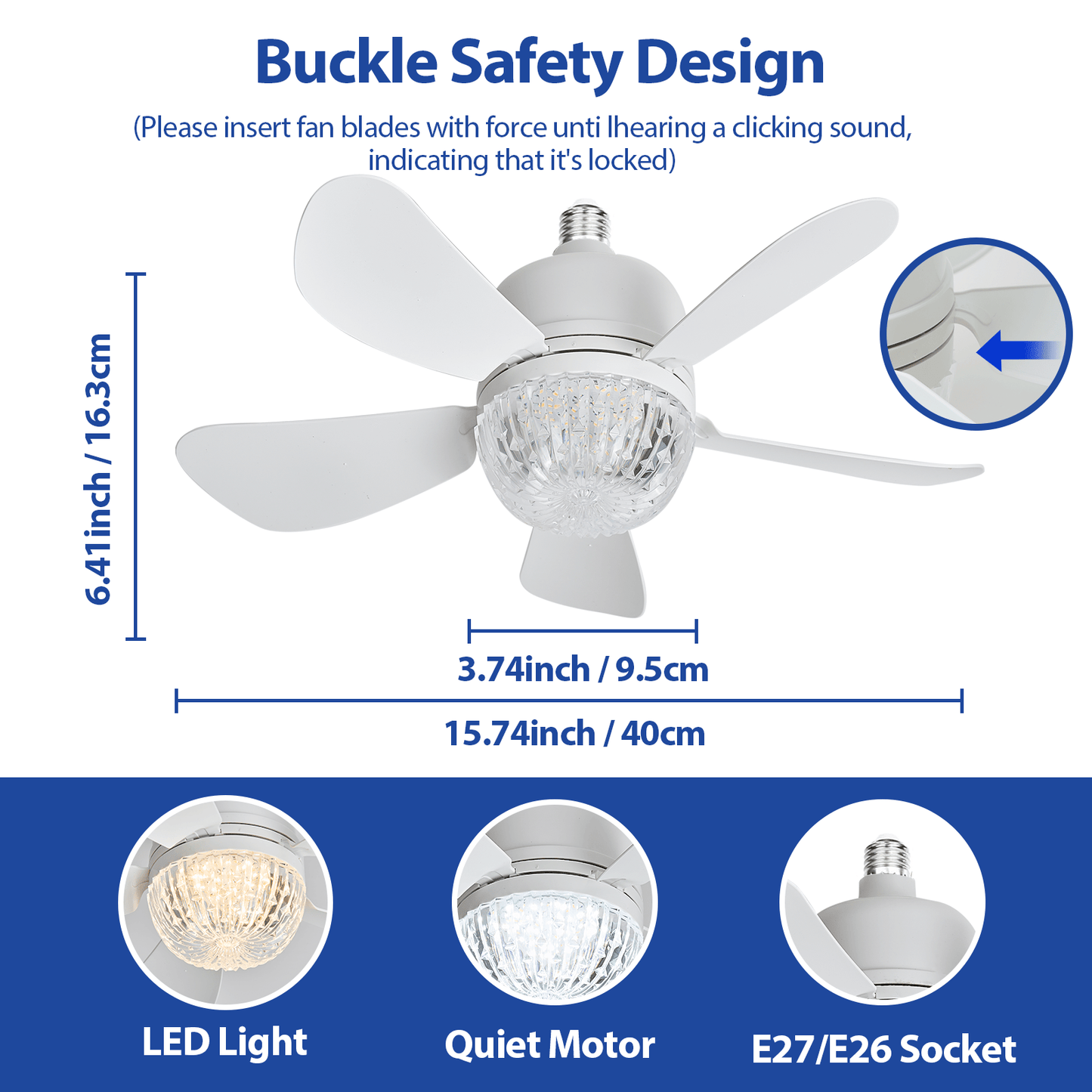 Elegant LED Ceiling Fan, Remote Control, Dimmable Light – TJR6T5X