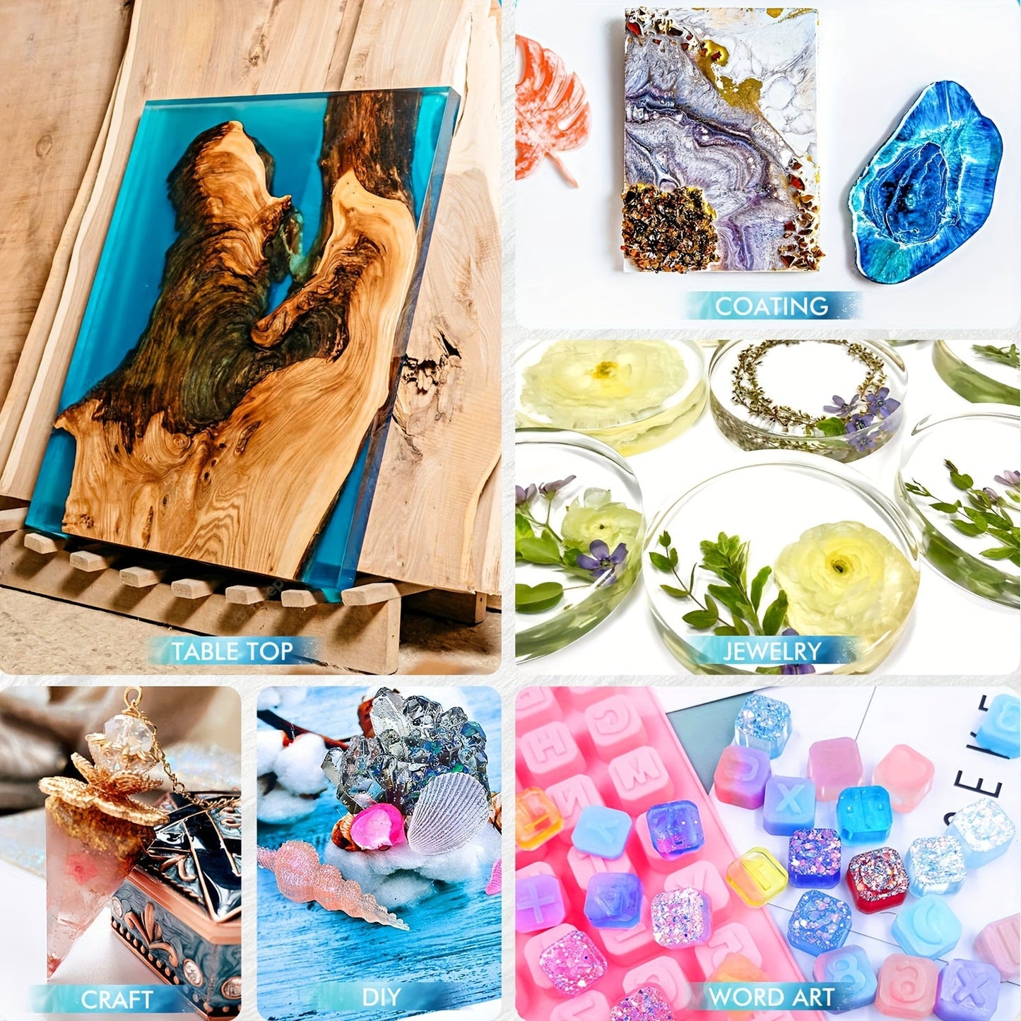 Epoxy Resin Kit Easy Mix BubbleFree UV Protected-4OXM