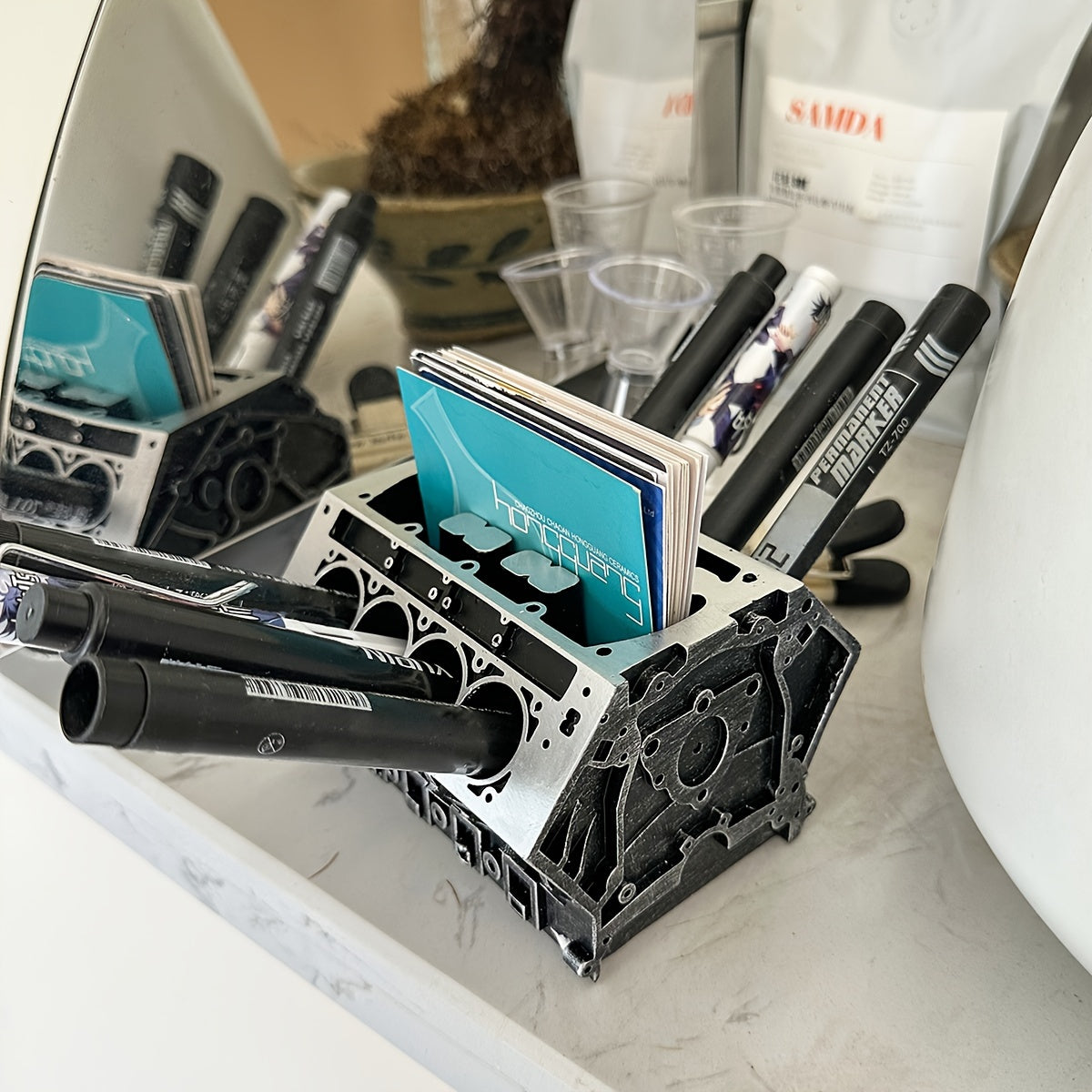 Engine Cylinder Desktop Organizer- HMT24DO