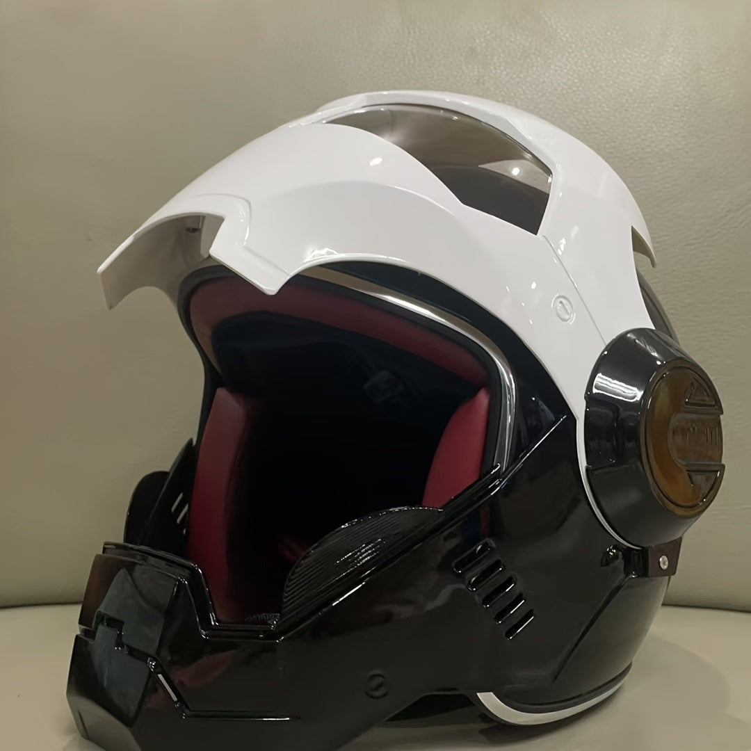 Panda-Style Motorcycle Helmet, Flip-Up Design TJR3Y7N