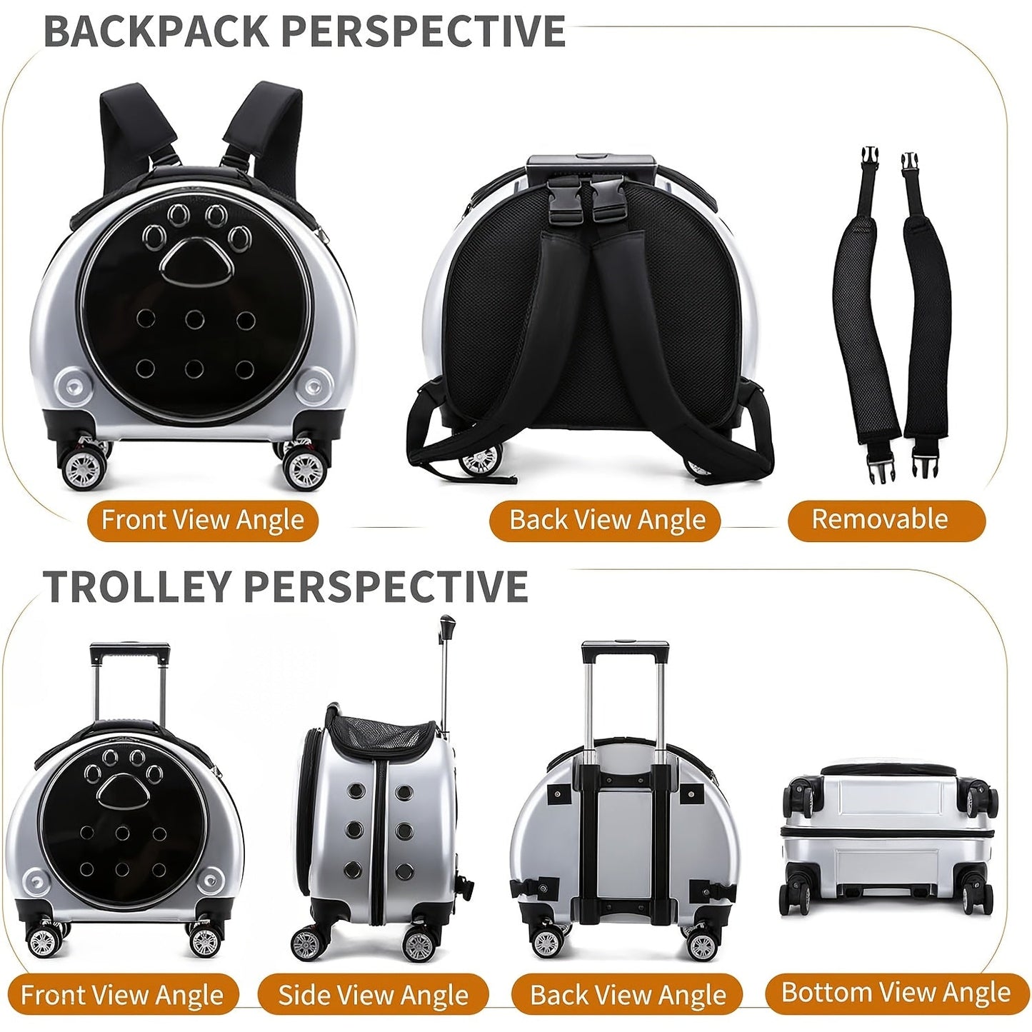 Expandable Pet Trolley Portable Carrier with Wheels-HEPV