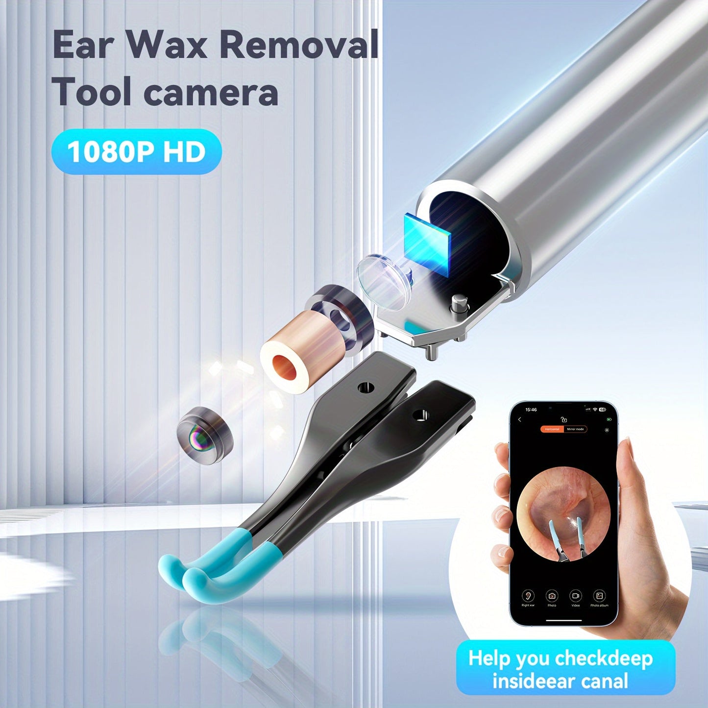 FONSI Smart Ear Wax Removal Kit with Camera and Wireless Otoscope TJR2V5Q