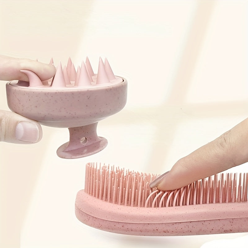 Bamboo Hair Brush Set with Soft Bristles - AKC0