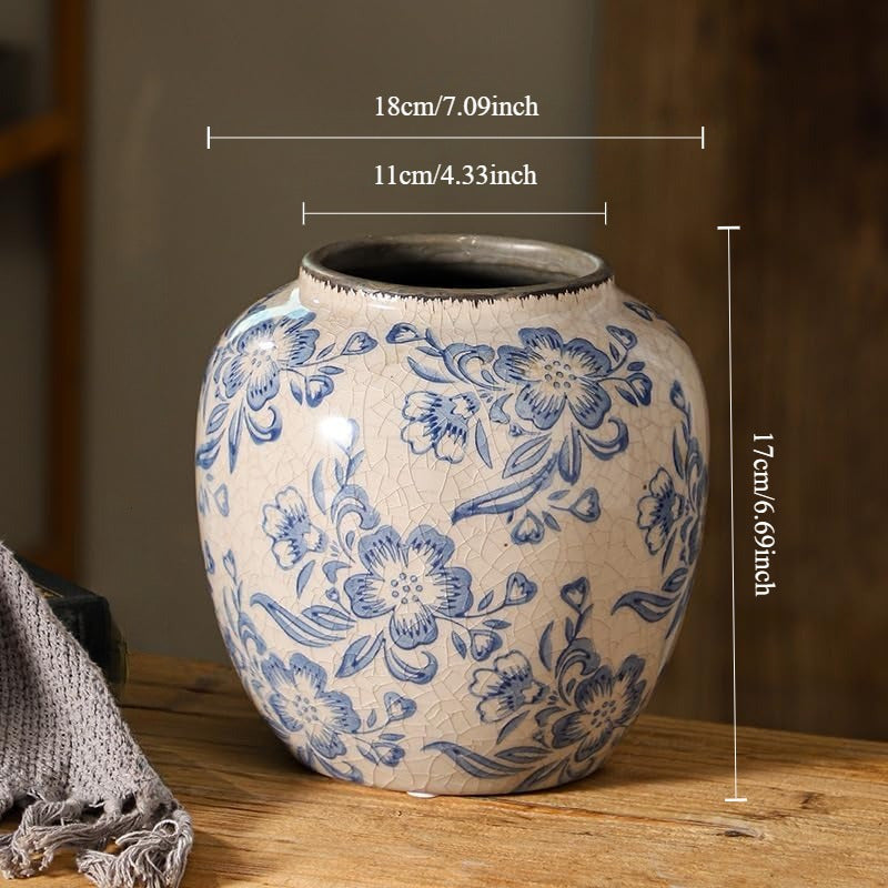 Rural Blue And White Porcelain Vase - SQSL