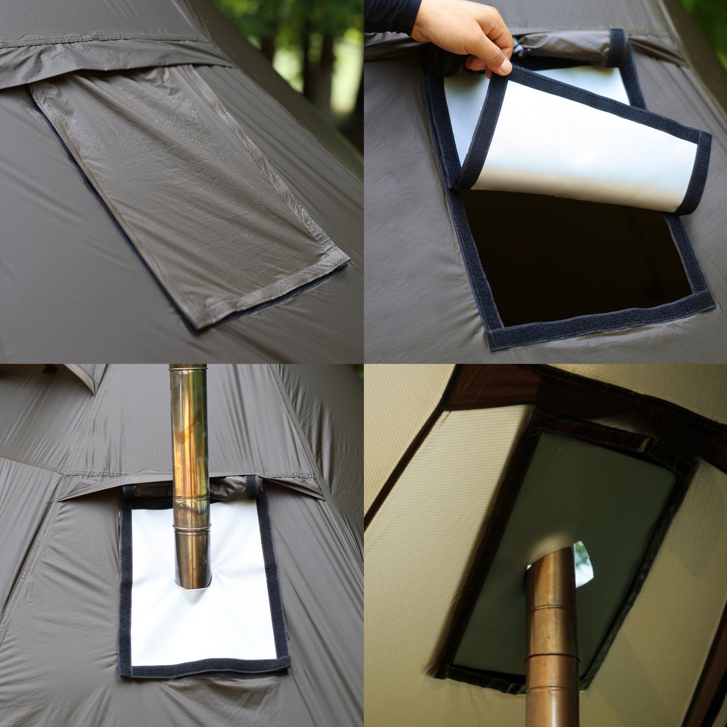 DS005 Hot Tent with Stove Jack Winter Tent 4 Season Tent 3-4 Person 4.8lb Lightweight Water & Wind-Resistant