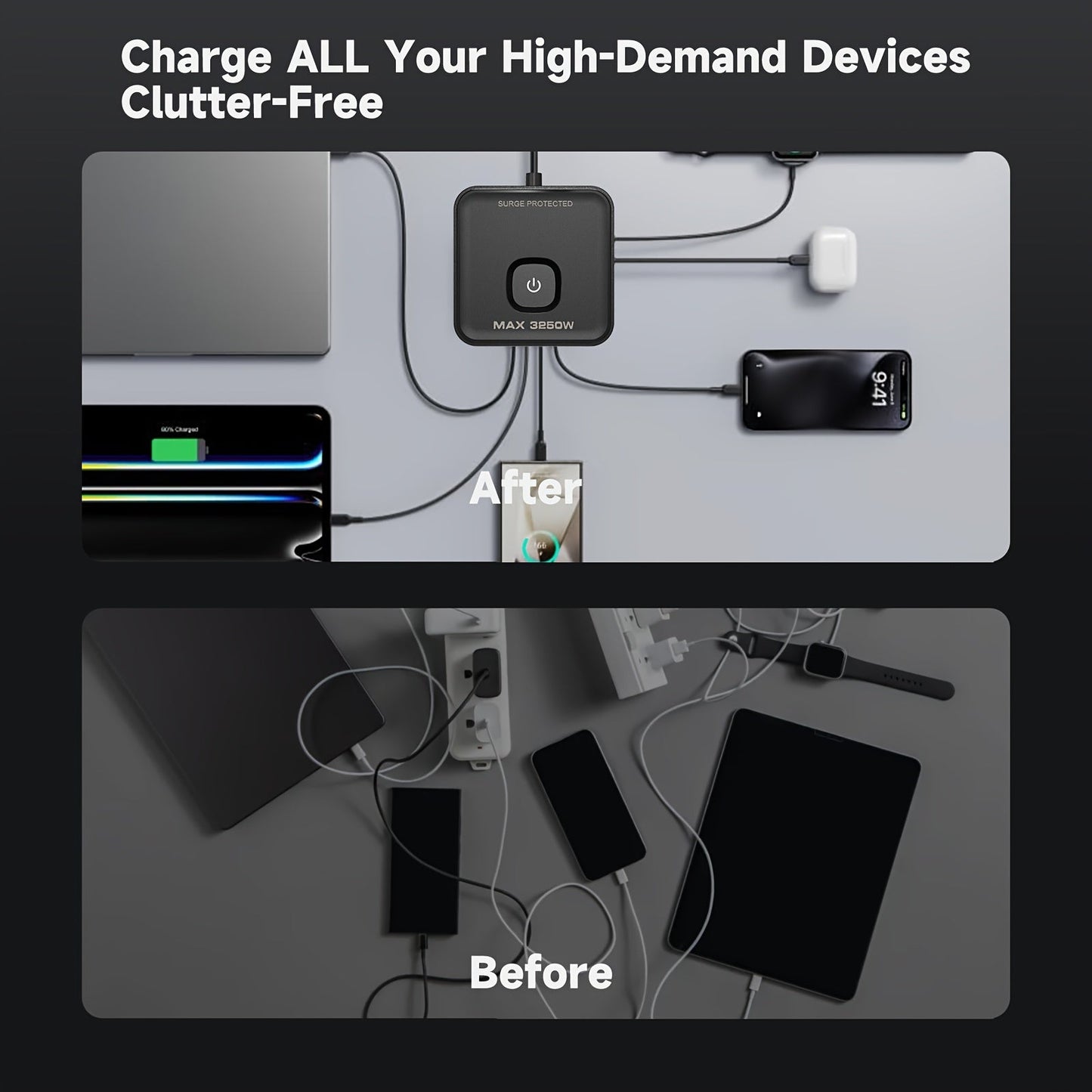 Tower Extension Lead with USB- HMT24YG