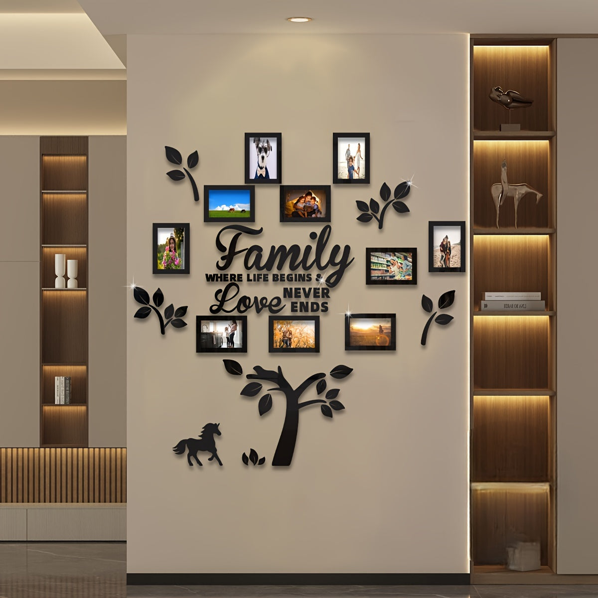 Horse Photo Frame Family Tree Wall Decals- HMT24HF