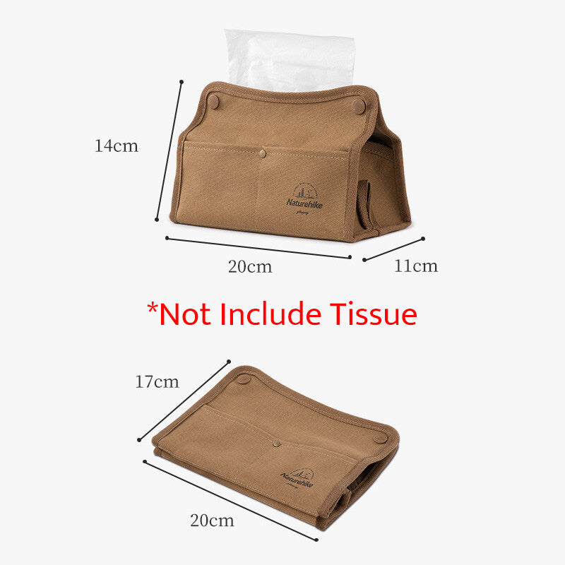Naturehike Outdoor Canvas Tissue Storage Box Camping Travel Accessories Household Waxed Tissue Storage Box