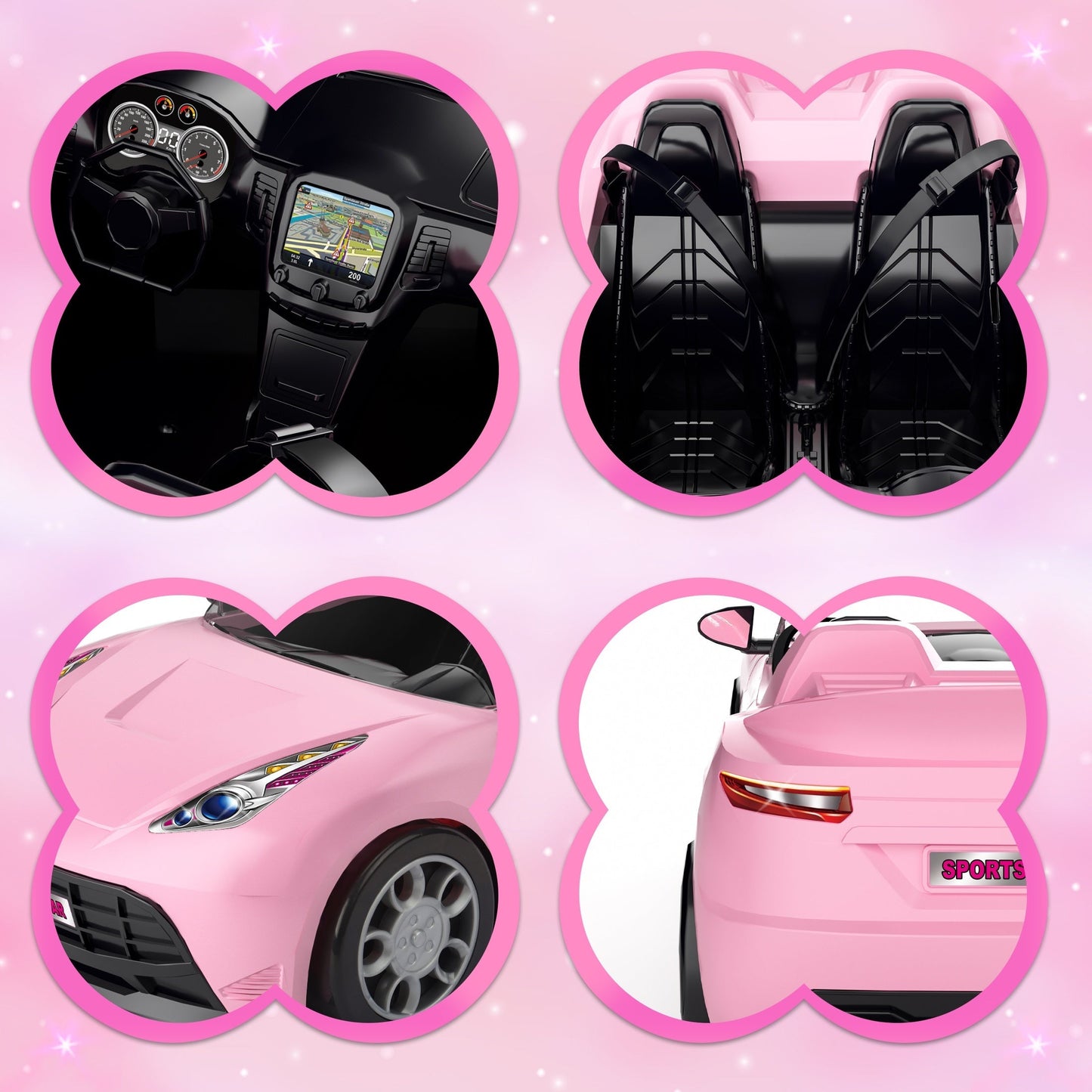 Youngsters' Doll Sports Car Model with DIY Gem Stickers TJR2D6C