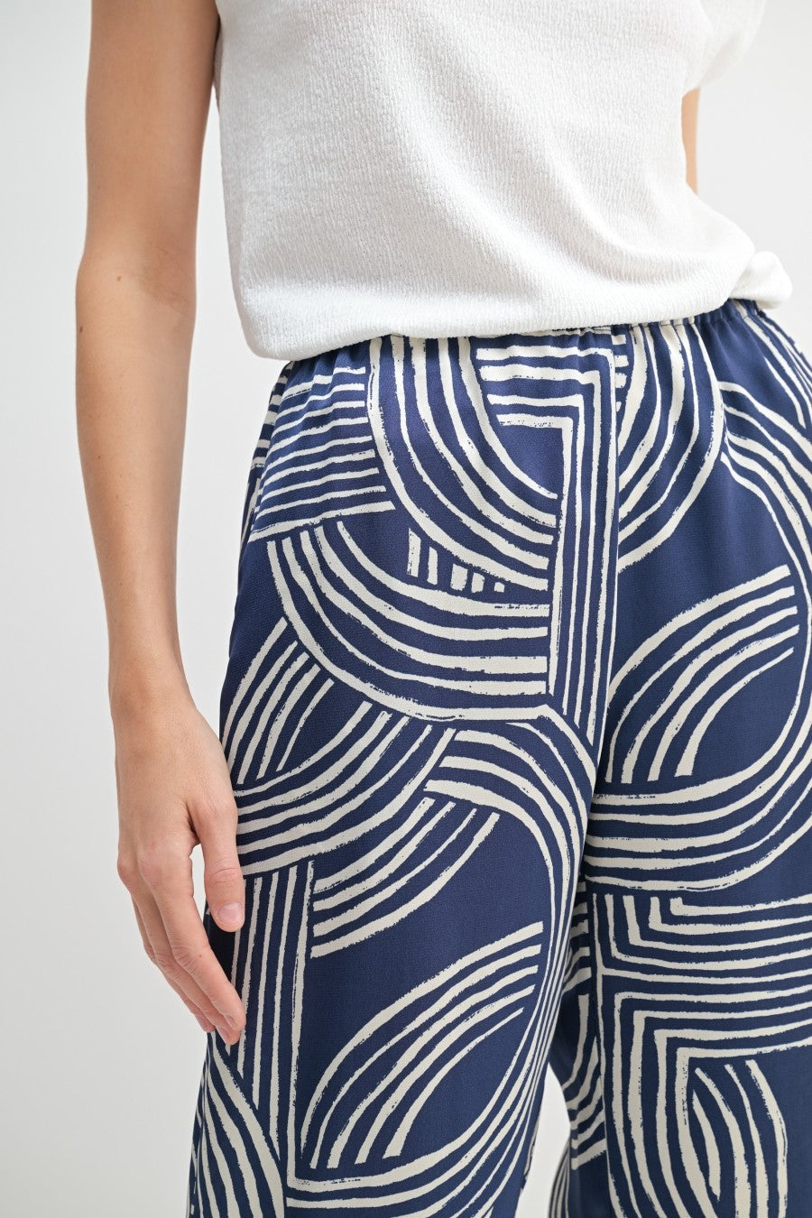 Serenity Abstract Print Satin Pants