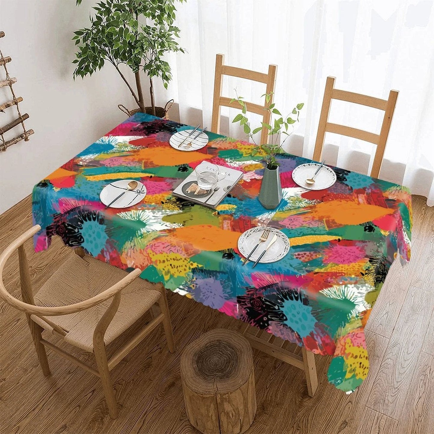 Kitchen Rectangular Tablecloth(One-sided Printing)