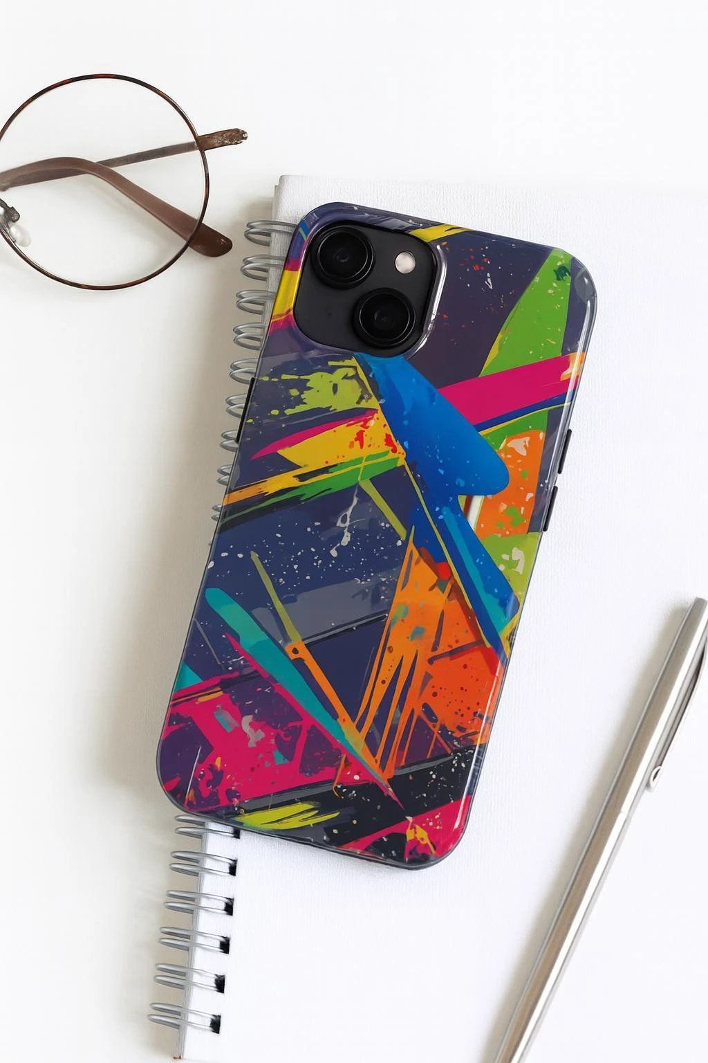 Vibrant Vector Splash Phone Case - Shockproof Lexan Armor for Bold Maximalist Tech Style