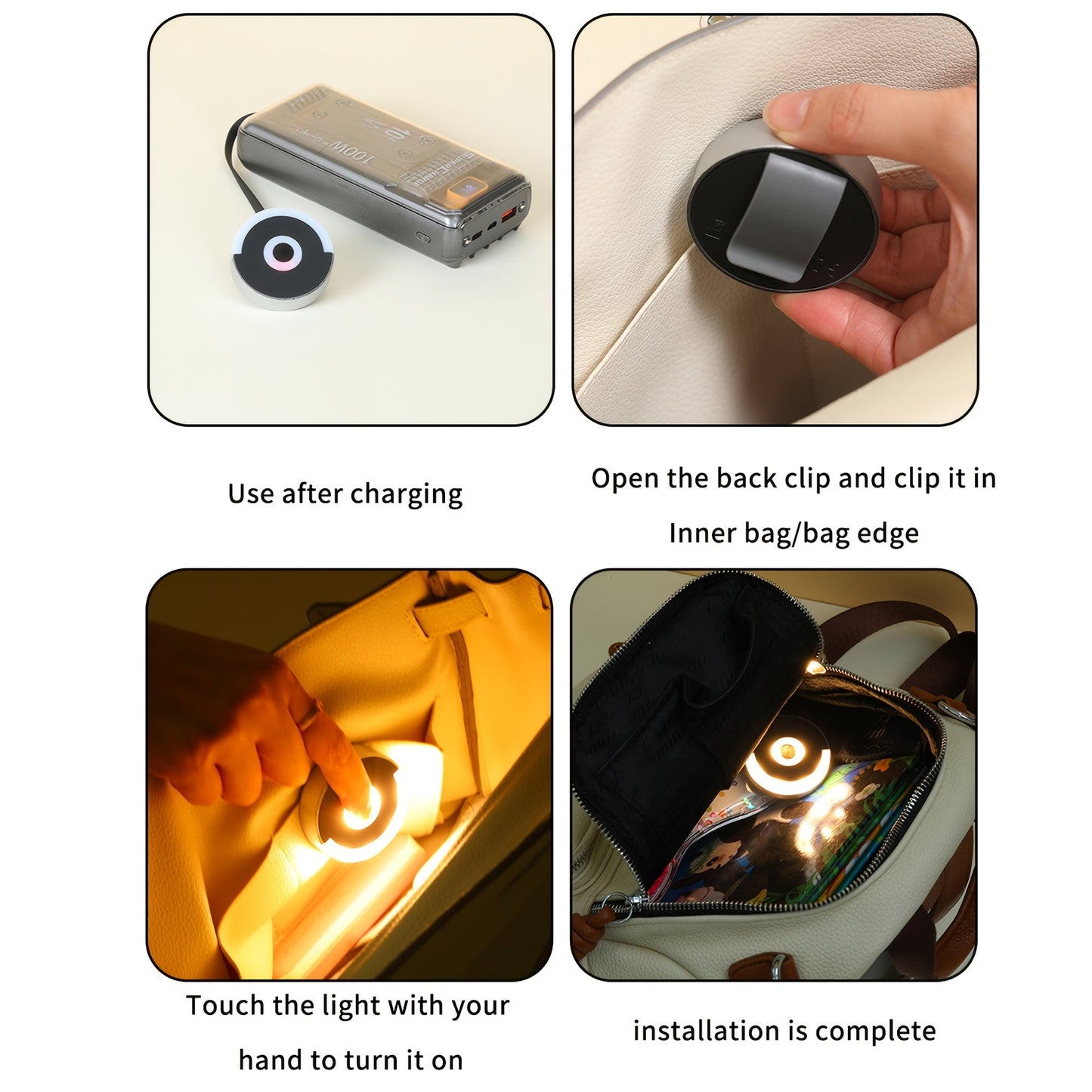 Portable LED Bag Light with Hook-B48J