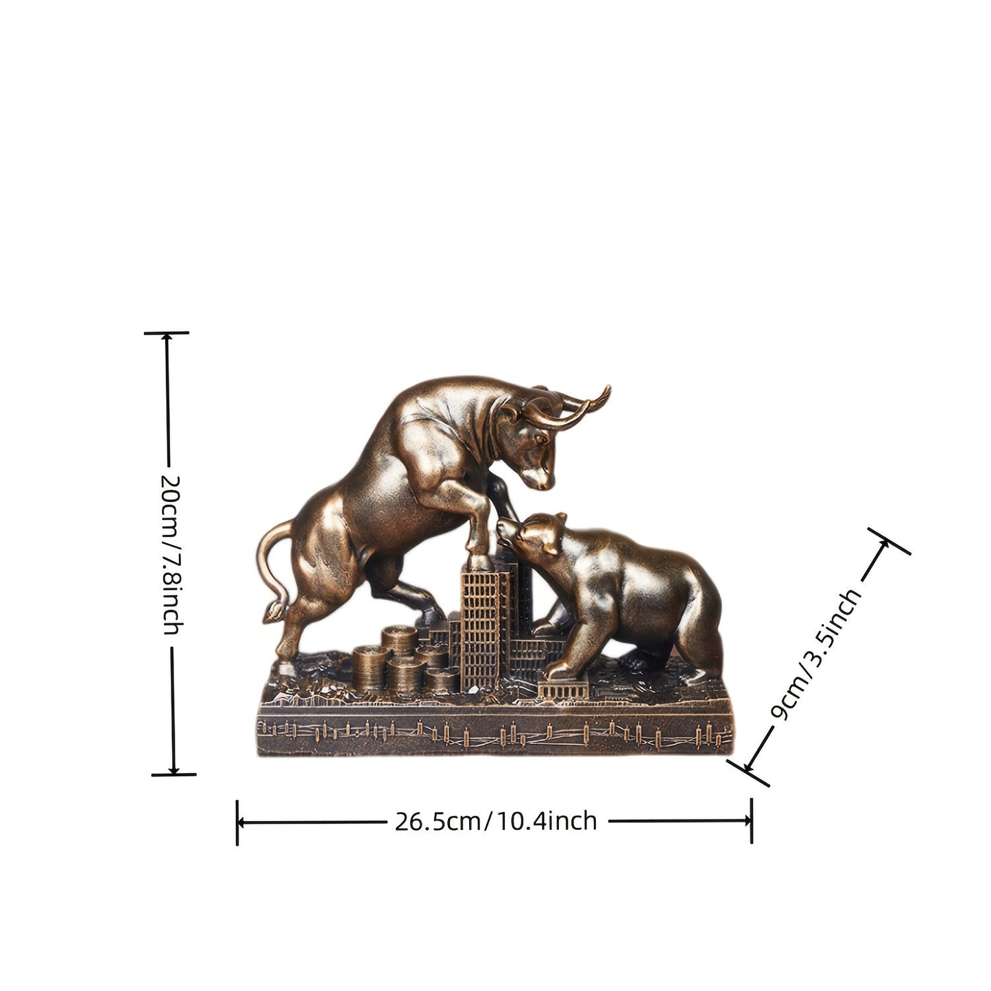 Bull Bear Statue- HMT24ST