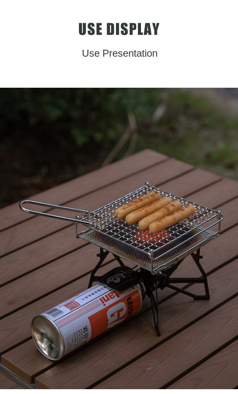 Campingmoon US-1312/1615 Toast Grill Net Portable Folding Stainless Steel Outdoor Camping Stove Accessories Bracket Barbecue Mount BBQ Toaster Bake Mesh