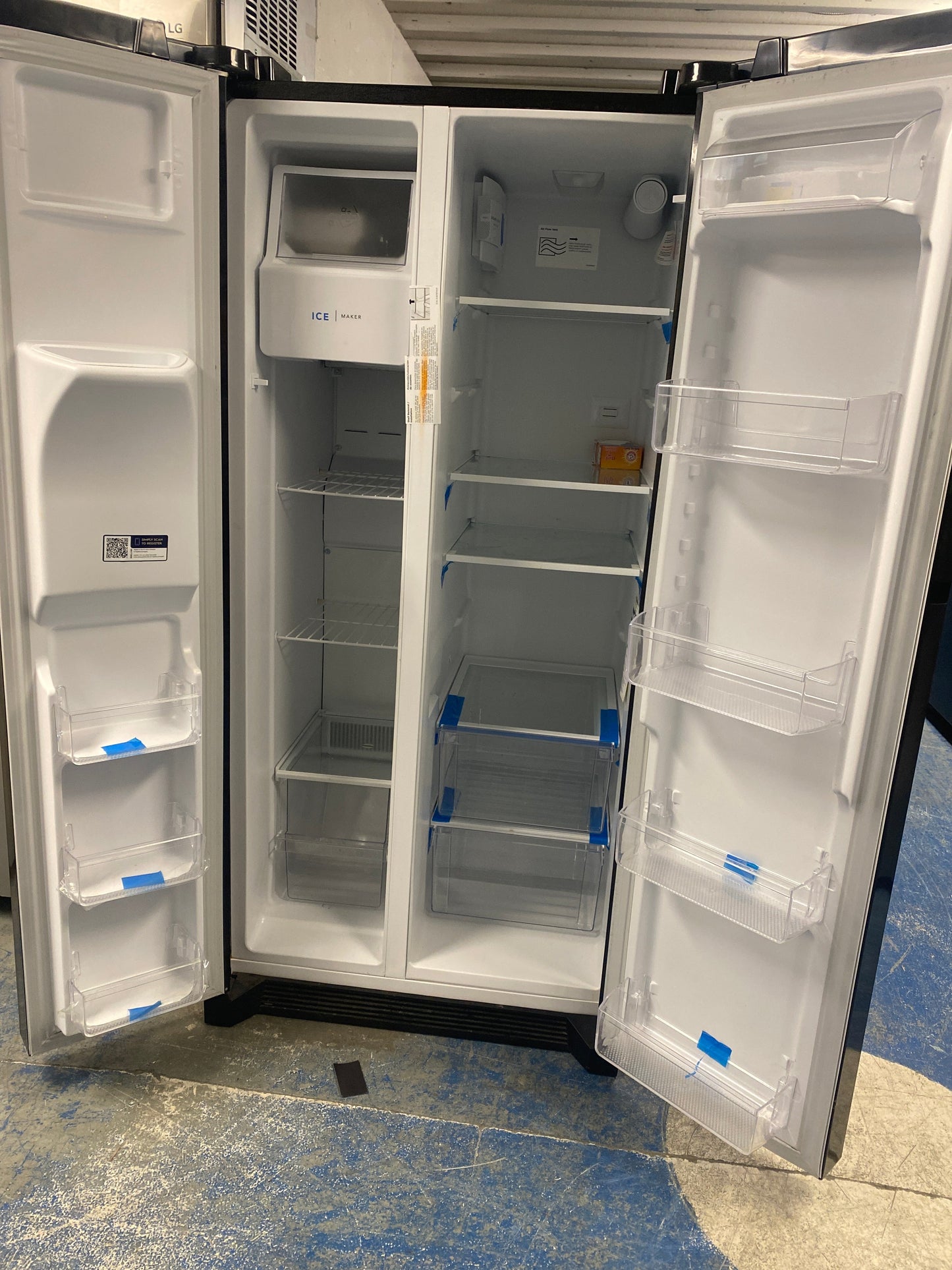 Frigidaire Side-by-Side 36” wide Black Refrigerator
