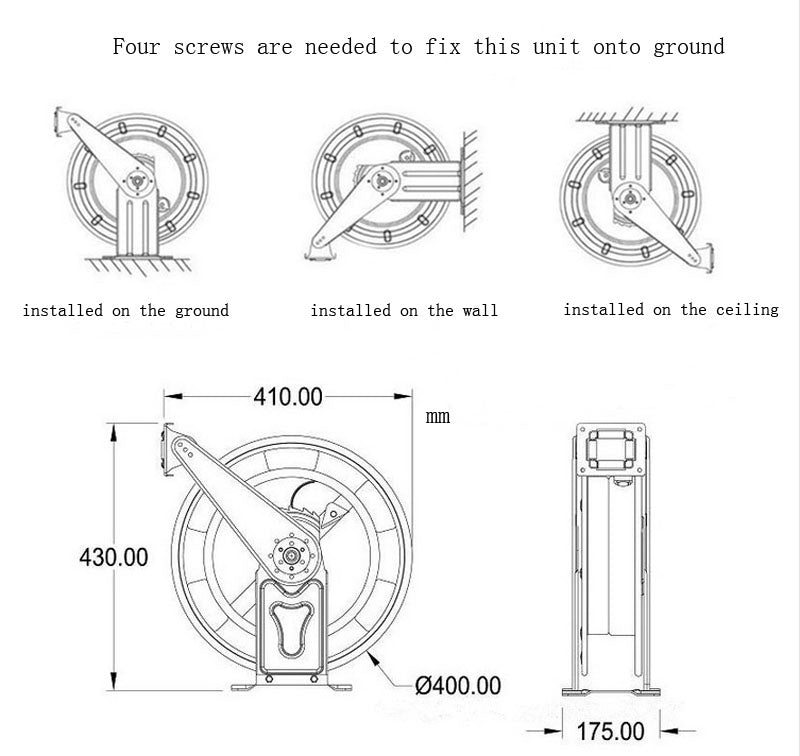 40ft Automatic Spring Driven Heavy-duty Air Hose Reel Series