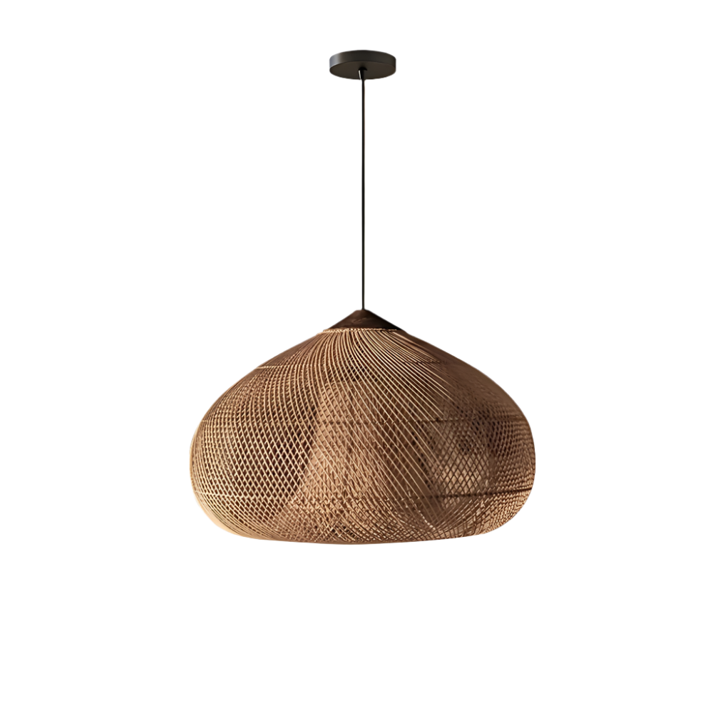 Handmade Rattan Pendant Lights With Woven Dome Shade