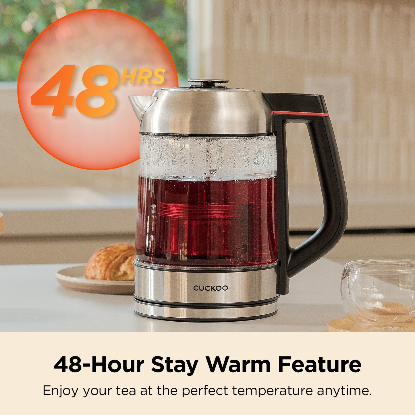 Electric Glass Kettle with Tea Infuser (CK-G170BS)