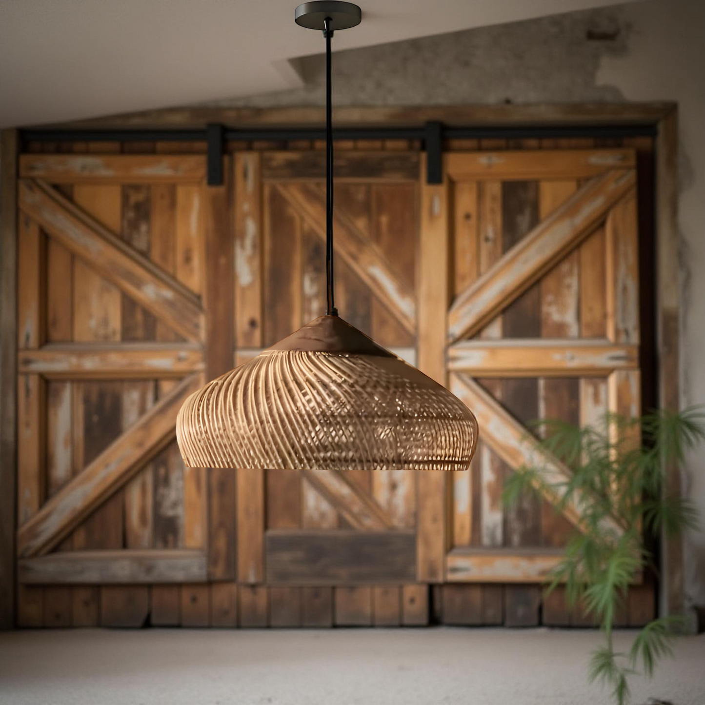 Bohemian Rattan Pendant Lights With Woven Shade