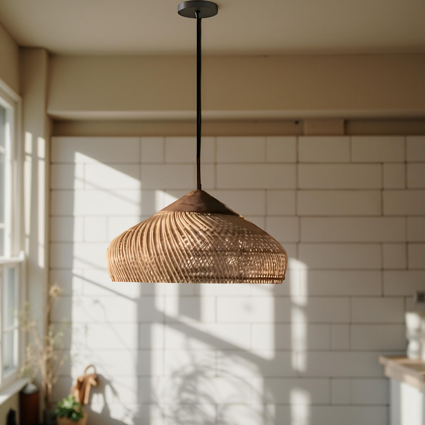 Bohemian Rattan Pendant Lights With Woven Shade