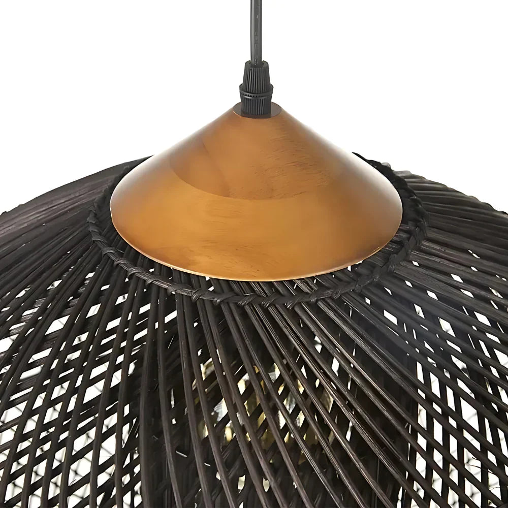 Handmade Rattan Pendant Lights With Woven Dome Shade