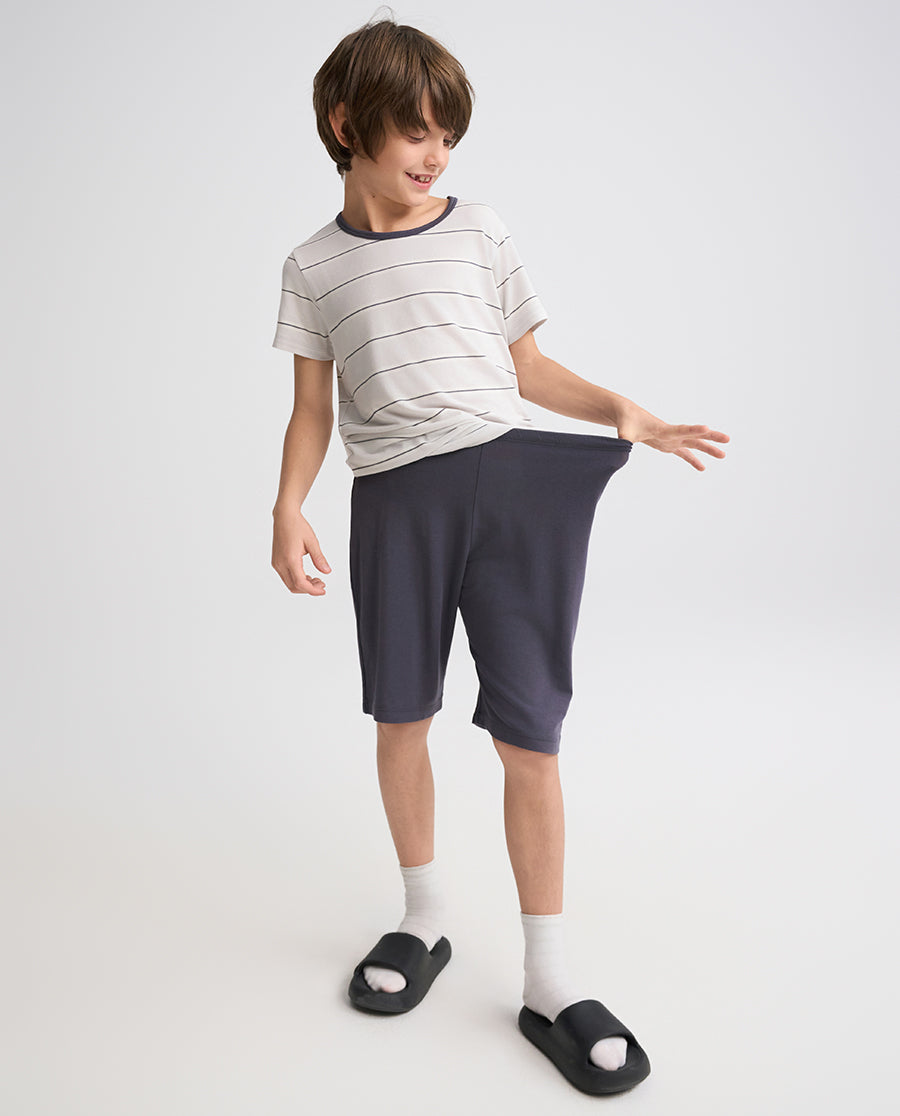 Aimer Kids Short-sleeve Tops Homewear Set For Boys
