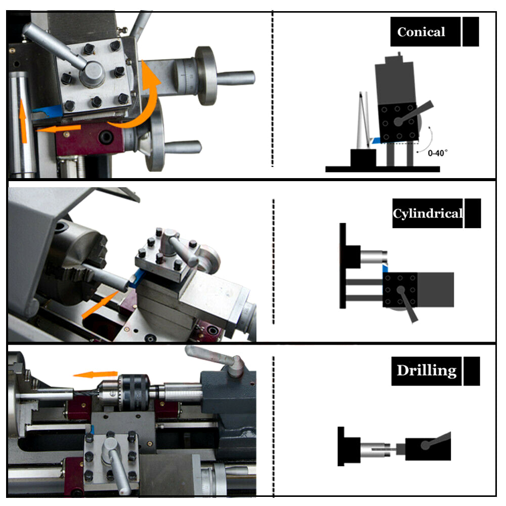 WM210V Inch Precision Metal Bench Lathe 900W