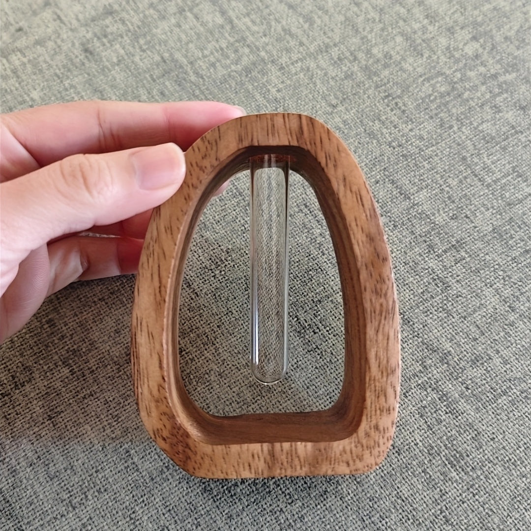 Walnut Geometric Art Vase for Hydroponic Plants TJR5M8P