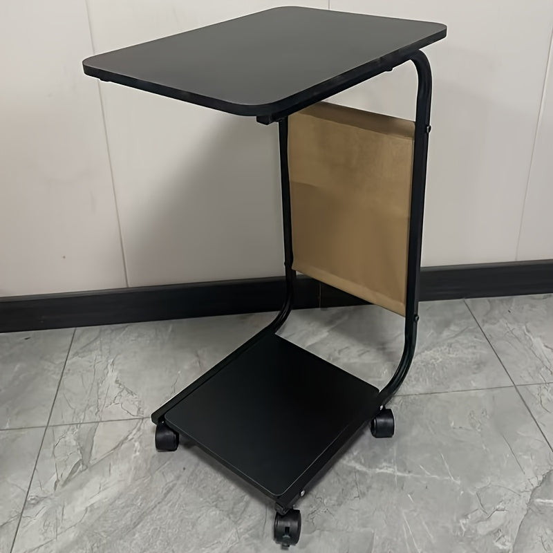 Modern Mobile Side Table with Wheels, Metal Frame TJR8M5D