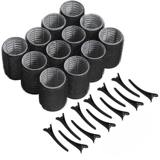 24pcs Self Grip Hair Rollers Set with Folding Pocket Comb and Hairpins - SB2J