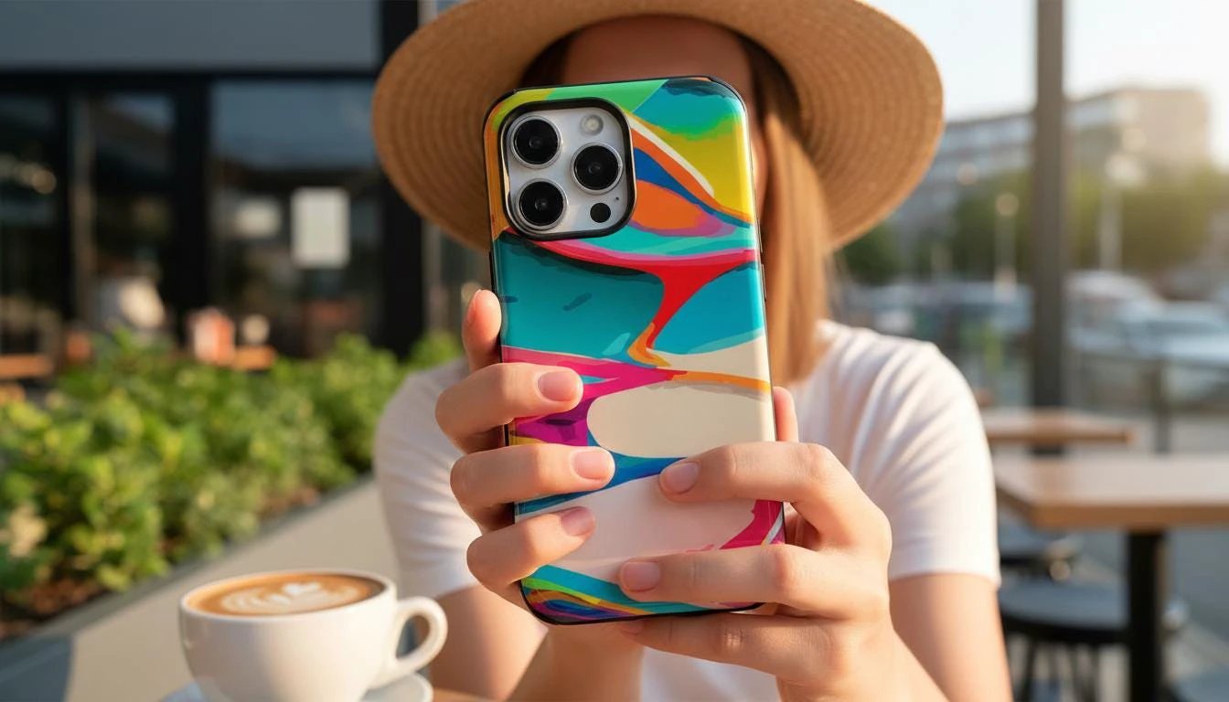 Vibrant Abstract Splash MagSafe Case - Bold Maximalist Tough Phone Cover for Edgy Alt-Fashion Aesthetics