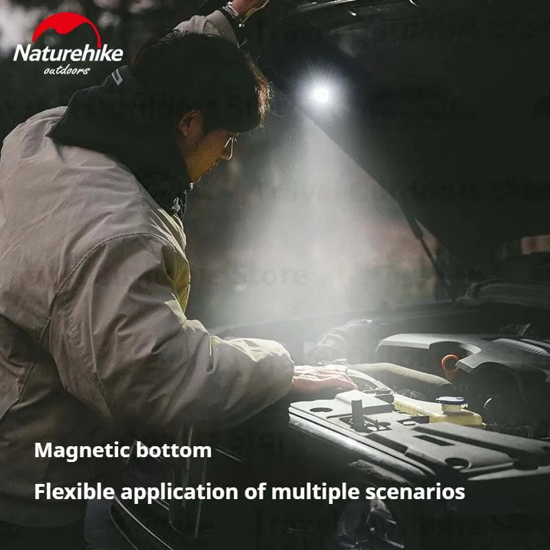 Naturehike EDC01 Portable Flashlight Ultralight Rechargeable LED Light Clip Hanging Design Magnetic Bottom Outdoor Strong Light Bright Long-range