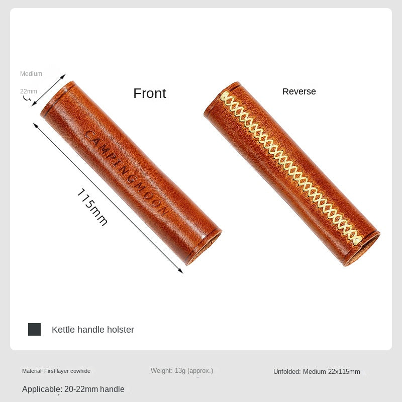 Campingmoon SW-PT / PT-67 Leather Sheath Cover Portable Lightweight Kettle Handle For Outdoor Camping Cookware Kettle Heat Resistant Anti-Scadling Handle Cover