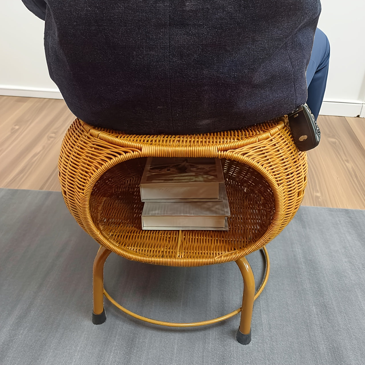 Rattan Storage StoolTable for All Occasions-QE25