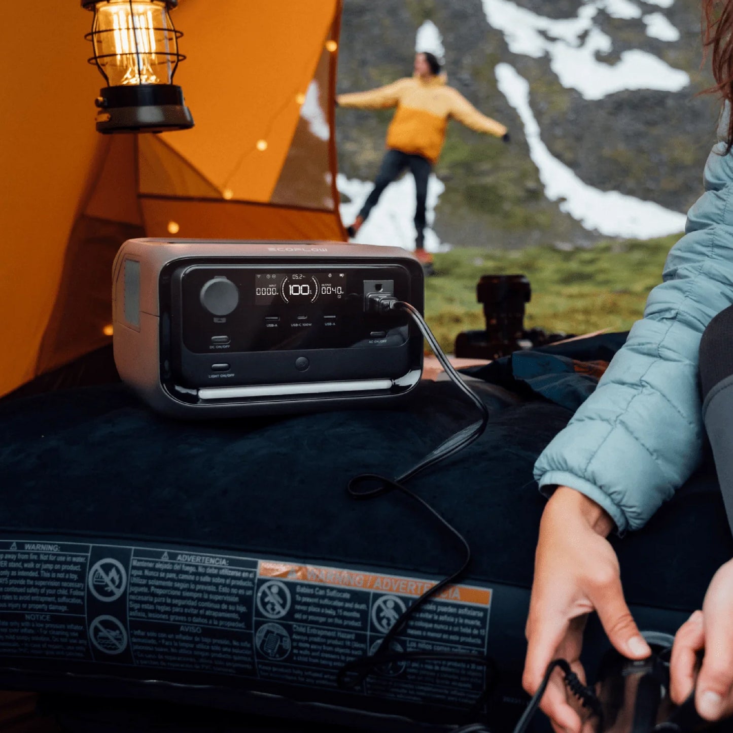 Ecoflow River 3 Plus Power Station Portable Lightweight 220V Charging 80% In 1 Hour 600W Up To 1200W With X-Boost Battery Backup Energy Storage