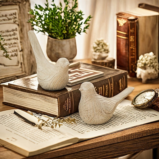 2pcs Set Rustic Resin Birds - YUV8