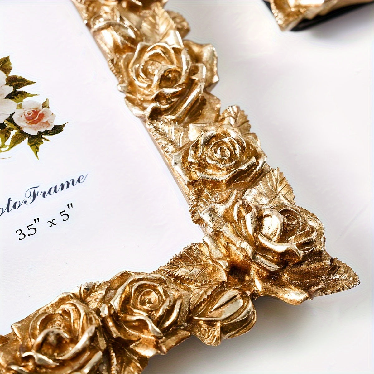 Vintage Golden Rose Lace Photo Frame - V2MD
