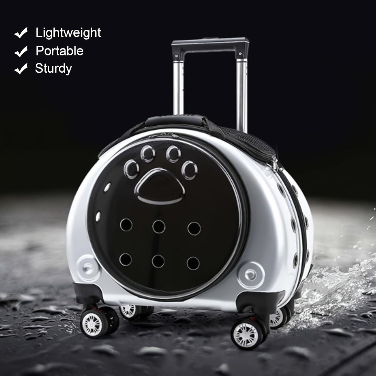 Expandable Pet Trolley Portable Carrier with Wheels-HEPV