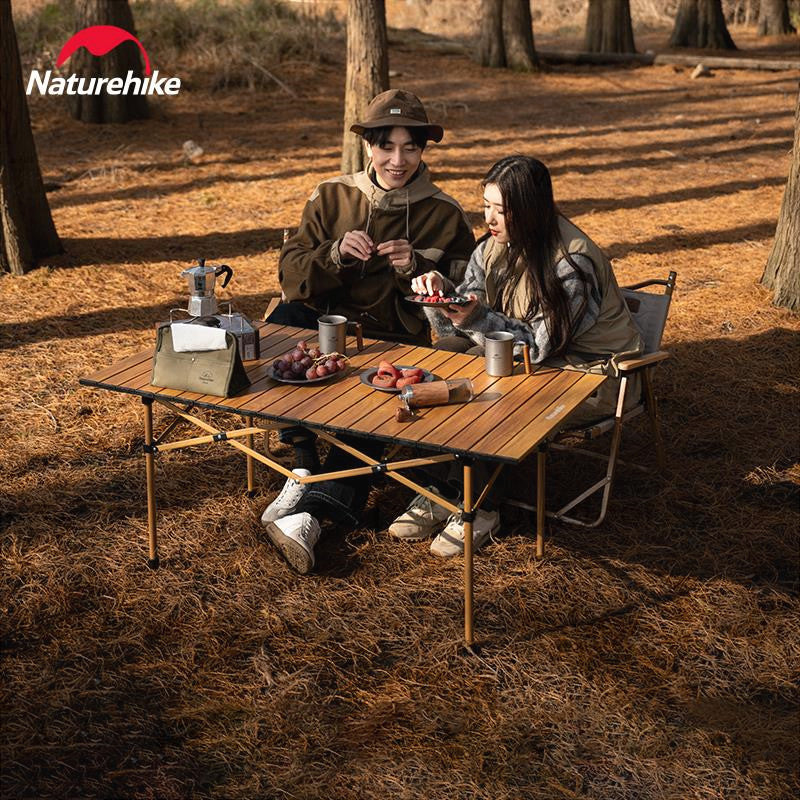 Naturehike Telescopic Folding Table Portable Retractable BBQ Table Outdoor Camping Table Bearing 30kg Aluminum Alloy Table Garden Picnic Party 2 Sizes