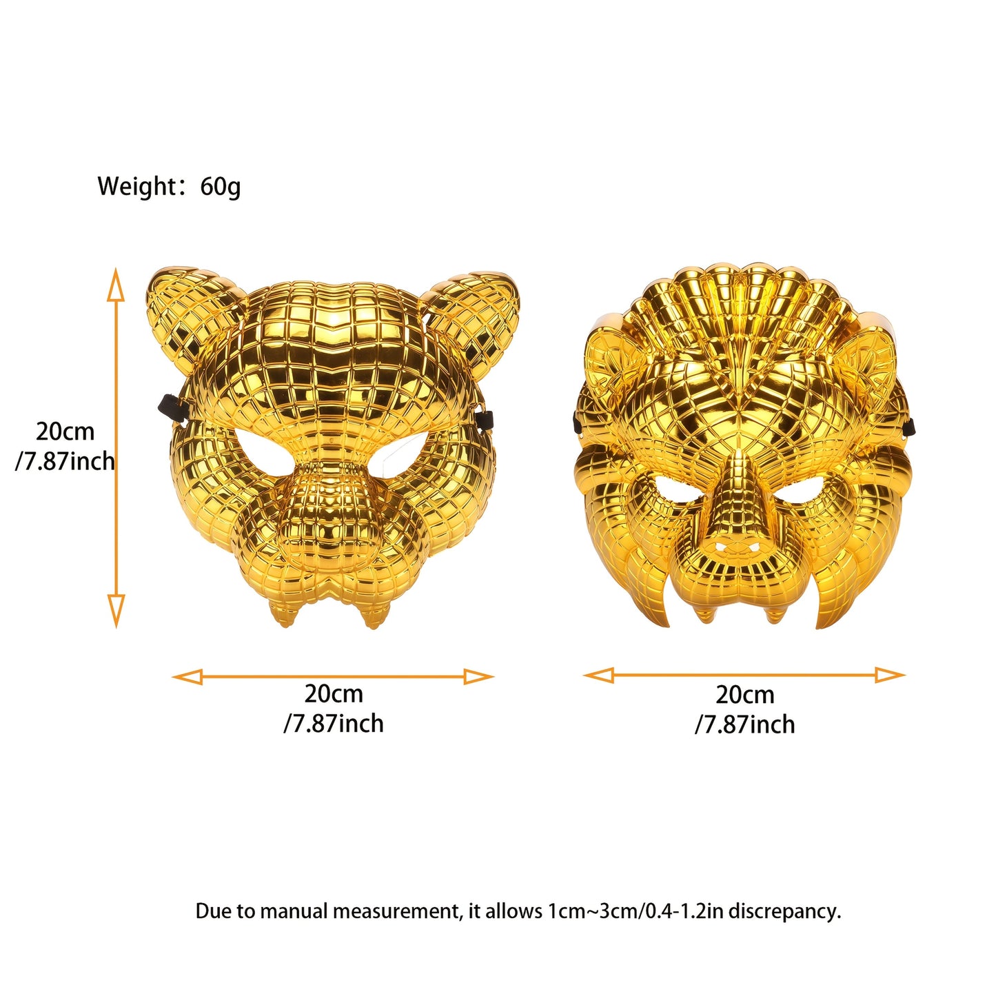 Golden PVC Mask, Fashionable & Breathable for Events TJR7D4X