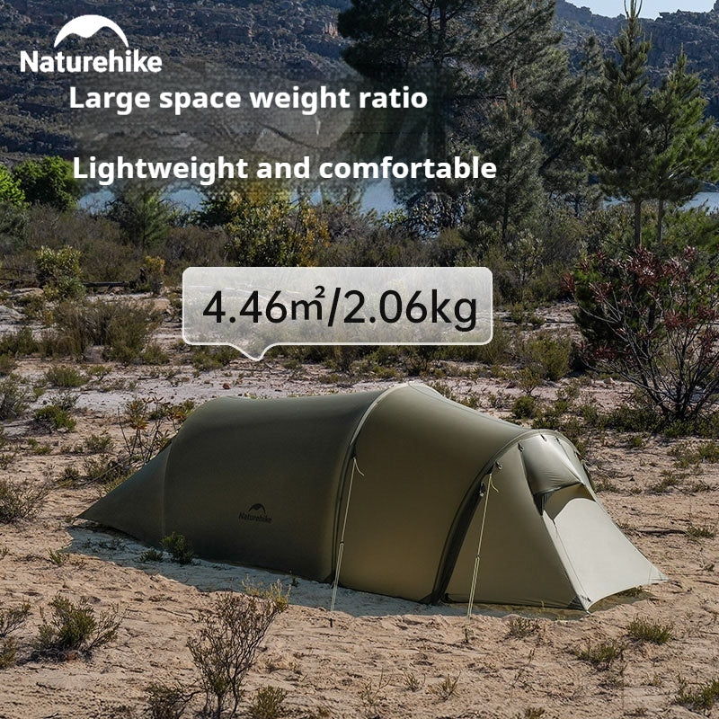 Naturehike OPALUS Series UL Tunnel Type Tent 2-3 Person 4 Season Large Ultralight Hiking Backpacking Outdoor Camping Waterproof 15D 20D Nylon Silicone Tear Resistant Material