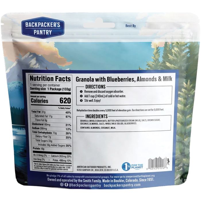 Granola with Blueberries, Almonds, and Milk