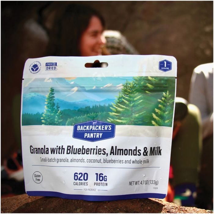 Granola with Blueberries, Almonds, and Milk