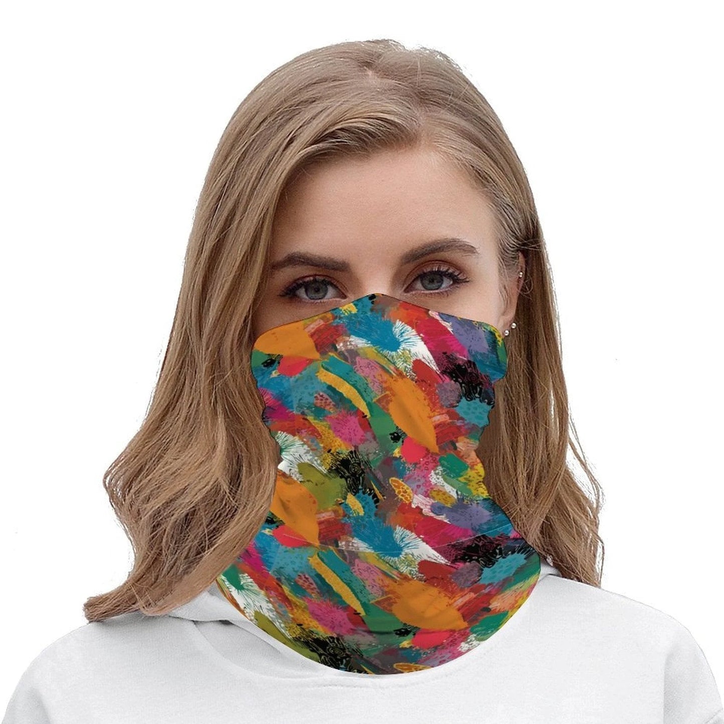 Paint Storm — Abstract Expressionist Brushstroke Festival Headband | Multipurpose Neck Gaiter Wrap