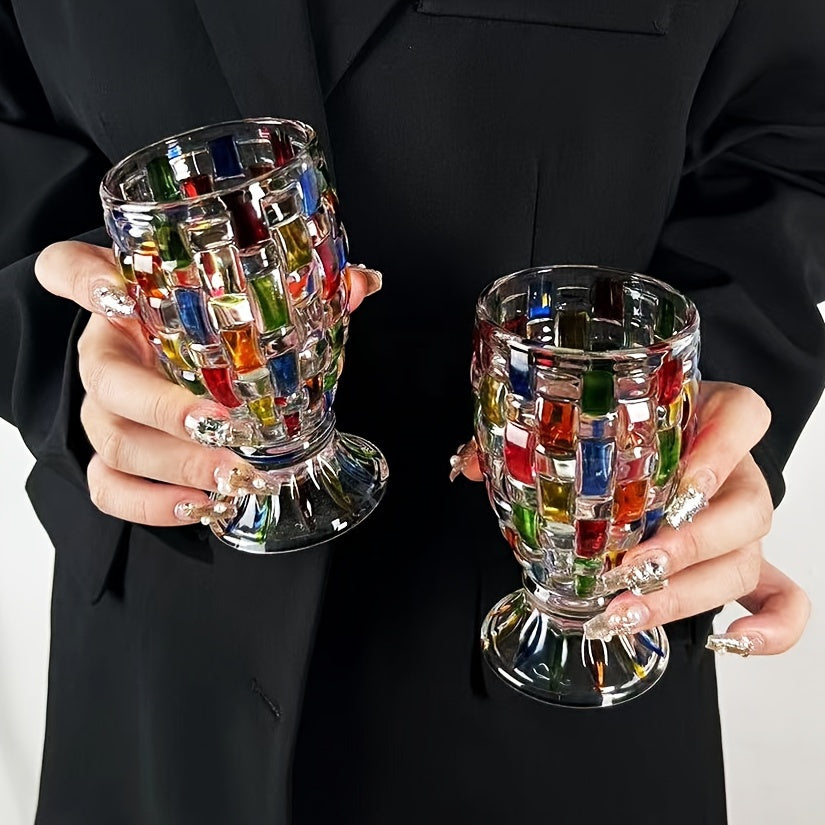 Colorful HandPainted Glass Cups Set of 24-D419